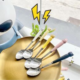 Dinnerware Sets Cartoon Tableware Suit Baby Spoon With Circular Curved Handle 2 Pieces/set Of Elephant Spoons And Forks Accessories