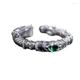 Cluster Rings Fashion Crystal Eye Dragon Ring Male Opening Size Jewelry S925 For Men Personality Index Finger Accessories