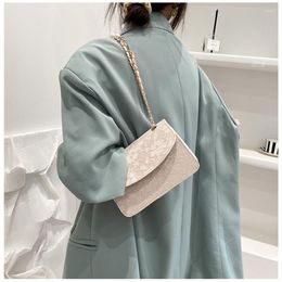 New 2023 Evening Bags Women's Fashion Shoulder Pearl Chain Handbags PU Lace Purse Female Messenger Bag Exquisite Small Square301p