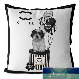 Throw Pillow Black and White Pillow Letter Logo Home Pillow Cover Sofa Decoration Cushion Pure Cotton Comfortable Cushion