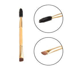 Professional Makeup Tools Bamboo Handle Doubleend Brush Eyebrow Comb Brushes7647248