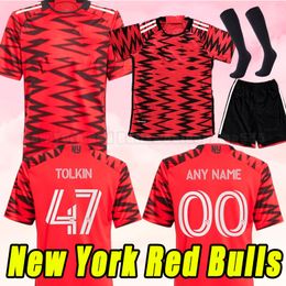 2024 2025 New York Red Soccer Jerseys FERNANDEZ Mens MORGAN EDELMAN TOLKIN CASSERES JR. ELIAS MANOEL AMAYA BURKE LUQUINHAS 24 25 fans player Football Shirt