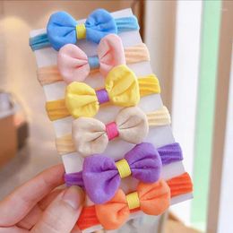 Hair Accessories 1Set Pattern Lint Bow Knot Princess Headwear Kids Elastic Bands Children Ropes Girls Baby Headdres