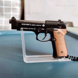 Gun Toys 1 3 Alloy 92f Mini Colt 1911 Pistol Model Keychain G17 Detachable Fake Gun Collection Pendants with Box for Adult Gift T240309