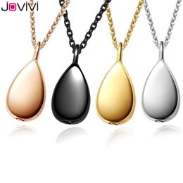 Jovivi Teardrop Cremation Urn Necklace&Fill Kit Waterdrop Locket For Ashes Pendant Neckalces Memorial Keepsake Jewelry Necklaces294H