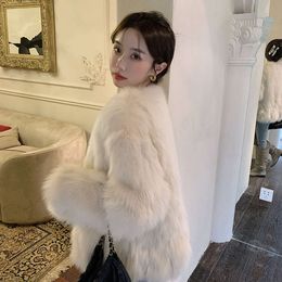 2023 Haining Winter New Fox Fur Grass Coat Women's Mid Length Integrated Real Youth Style 988234