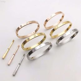 Famous Hot Sales Custom Design Fashion 18k Gold Plated Love Designer Bracelet Brand Stainless Steel Screw Bracelet