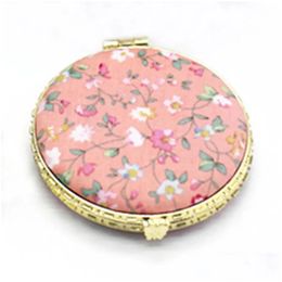 Compact Mirrors Mini Flower Mirror Portable Two-Side Folding Makeup For Woman Beauty Tool Compact Mirrors Drop Delivery Health Beauty Dhhbn