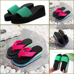 GAI 2024 Women Sandals High Quality Womens Slides Crystal Casual shoes quilted Platform Summer Beach Slipper low price eur 35-43
