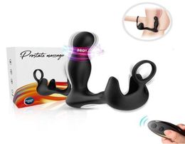 Sex Toy Massager Remote Control 21 Speed Male Vibrator Prostate Massager Penis Ring Scrotum Anal Plug Masturbator Delay Toy for Me1352541