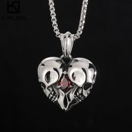 Pendant Necklaces Mens Stainless Steel Necklace Fangs Skull Mask Retro Gothic Punk Style Monster Jewelry GiftPendant260U