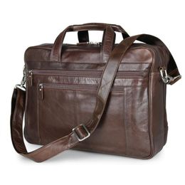 Genuine Leather Business 17 Inch Computer Bag Laptop Briefcase Men Office Bags Maletines Hombre278r