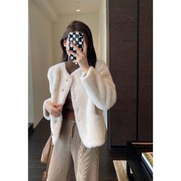 Milk Whispering~Warm Faux Mink Fur Thick Coat Women's 2023 Autumn/Winter New Plush Short Outer 503643