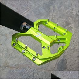 Bike Pedals Enzo Flat Foot Tralight Mountain Mtb Cnc Aluminium Alloy Sealed 3 Bearing Antislip Bicycle Drop Delivery Dhhse