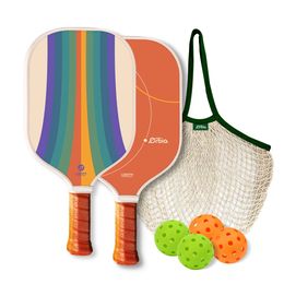 Orbia Sports Pickleball Paddle Sets With 2 Carbon Fibre Pickleball Racket 4 Pickle Balls 1 Cotton Net Bag USAPA Approved 240223