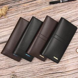 Men Clutch Wallets Pocket Long Purse Billfold For Male Business Style Wallet Card Holders Vintage Design Large Billeteras245r