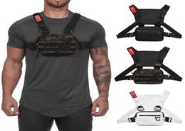1pcs Men Tactical waist bag With Reflective strap Functional Chest Rig pack Adjustable Vest2317396