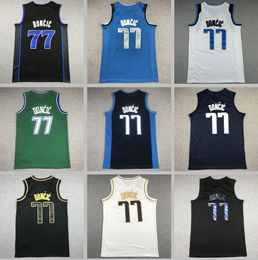 Basketball jerseys Luka Doncic blue black white 2024 city jersey Men women youth S-XXL Sport jersey