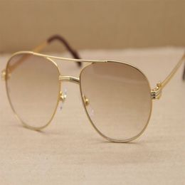 Man 1188001 Sunglasses womens Full frame metal Glasses outdoors driving Eyeglasses oval sunglasses C Decoration 18K gold2655