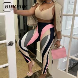 Leggings BIIKPIIK Contast Women Skinny Leggings Solid Sportwear Female Casual Trousers AllMatch Basic Outifits Workout Jogging Wear