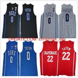 NCAA Vintage College Basketball Jerseys Jayson 0 White Black Chaminade High School Red 22 Tatum Jersey