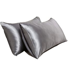 Pillow Case Imitation Silk Fabric Satin Hair Beauty Pillow Case Comfortable Home Decor Bedding Supplies Drop Delivery Home Garden Home Dhxbp