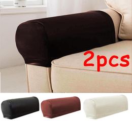 Chair Covers 2Pcs PU Leather Sofa Armrest Elastic Towel Couch Protector Removable Armchair Decor9196000