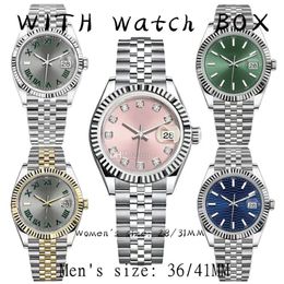 Men's automatic mechanical watch 36 41MM 904L all stainless steel watches Women's 28 31 quartz battery super luminous sa256w