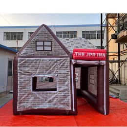 wholesale 6mLx6mWx4mH (20x20x13.2ft) small size oxford inflatable Irish pub,portable mobile pubs bar tent for night club party decoration