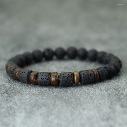 Charm Bracelets 2024 Natural Volcanic Rock Bracelet For Men Meditation Coconut Bead Braslet Leisure Accessories Gifts Boyfriend Pulseria