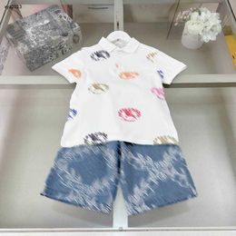 Fashion kids tracksuits Colourful logo printing T-shirt set baby clothes Size 120-170 CM designer Short sleeve POLO shirt and shorts 24Mar