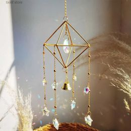 Novelty Items Crystal Suncatcher Rainbow Light Catcher Window Garden Decoration Moon Sun Catcher Crystal Wind Chime Hanging Suncatcher Prism T240309