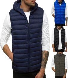 Men Casual Winter Warm Hooded mens vest jacket Zipper Sleeveless Coat Outwear Tops Waistcoat Men039s Vest Casual Coats7023680