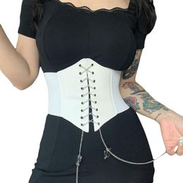 Belts Sexy Corset Underbust Women Gothic Top Curve Shaper Modeling Strap Slimming Waist Belt Lace Corsets Bustiers Black White285V