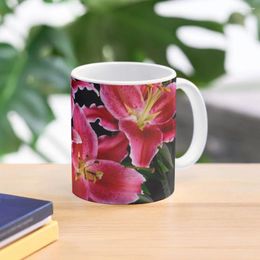 Mugs Lilies Coffee Mug Porcelain Customizable Cups Custom