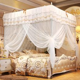 Princess 4 Corners Post Bed Canopy Mosquito Net Bedroom Mosquito Netting Bed Curtain Canopy Netting243B