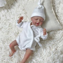 NPK 10inch miniature preemie baby doll soft Body real touch Art Made 3D Skin Lifelike Baby Collectible Doll 240307