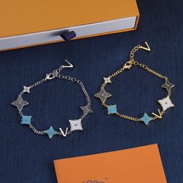 With BOX luxury bracelet flower letter bracelet for women charm bracelets fashion bracelets girls designer bracelet 2colors