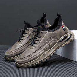 Leather Casual Shoes Vulcanised Shoes Autumn Luxury Sneakers Comfort Sports Platform Male Footwear Tenis Masculino