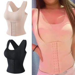 T-Shirt 3 in 1 Waist Buttoned Bra Shapewear Women Posture Corrector Push Up Bra Slimming Underwear Corset Sheath Tummy Control Tank Tops