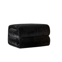 black throw flannel fleece blanket 2size- 130x150cm 150x200cm No dust bag for Travel home office nap blanket260B