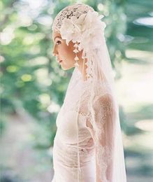 New bride lace veil long veil romantic lace threedimensional flower head yarn hat accessories3931686