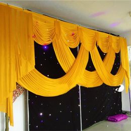 Top Selling 20ft wedding curtain swags party stage wedding decorative backdrop curtain swags drapes ice silk wedding decoration207m