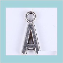 Jewellery Findings & Components Jewellery Fashion Antique Sier Copper Plated Metal Alloy Selling A-Z Alphabet Letter A Charms Floating290x