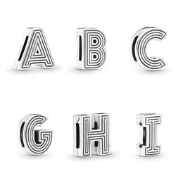 100% 925 Sterling Silver Letter A-M Clip Charms Fit Reflexions Mesh Bracelet Fashion Women Wedding Engagement Jewelry Accessories277H