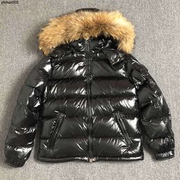 Raccoon Fur Coat Zipper Black Winter British Style Men Down Jacket Hood Classic Keep Warm Thick Parka Mens S-xxxl Xc7v