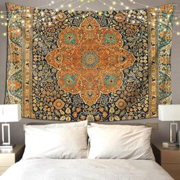 Tapestries Antique Mohtashem Kashan Persian Rug Print Tapestry Wall Hanging Aesthetic Home Decoration For Bedroom Dorm Room