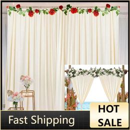 Curtain 10x10 Champagne Backdrop For Parties Wedding Baby Shower Wrinkle Free Po Curtains Drapes Fabric