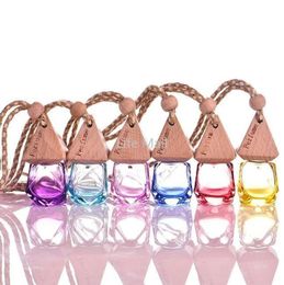 New Car Perfume Bottle Pendant Essential Oil Diffuser Diamond Coloured Bag Clothes Ornaments Air Freshener Pendants Empty Glass Bot8850888