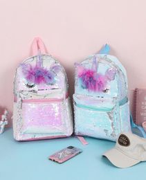 2 Colors Unicorn Backpacks Kids Girls Cartoon 3D Sequins Animal School Bag New Teenagers Fashion Travel Backpack9909576